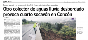 Las Últimas Noticias | Otro colector de aguas desbordado provoca cuarto socavón en Concón